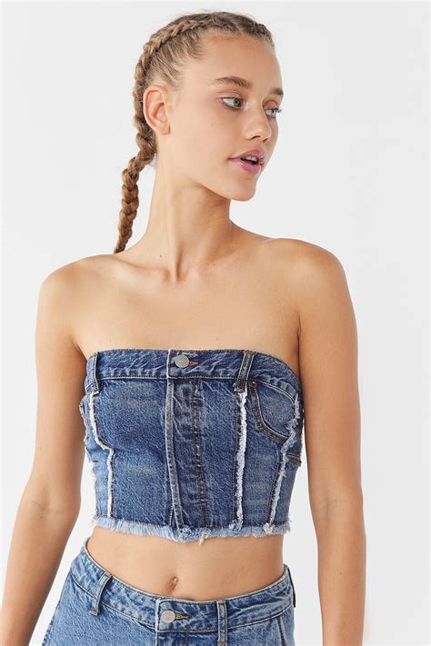 tube top with jeans